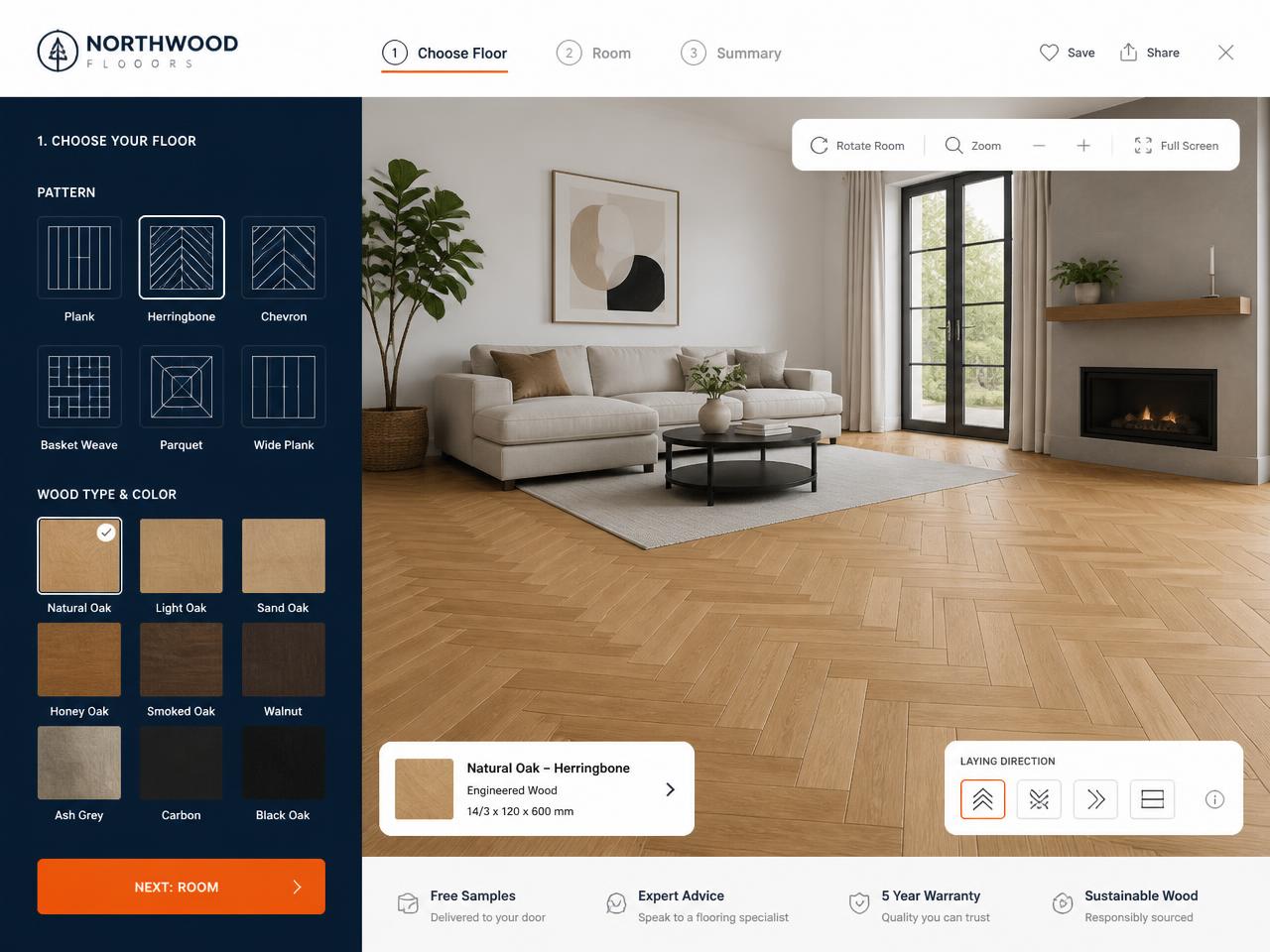 Voorbeeld van een Vloeren-configurator — Socialstaff